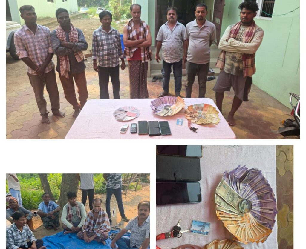 ଠେଙ୍ଗାଧରାରେ ଜୁଆ ଆଡ୍ଡା ଉପରେ ପୁଲିସର ଚଢ଼ଉ, ୭ ଅଟକ